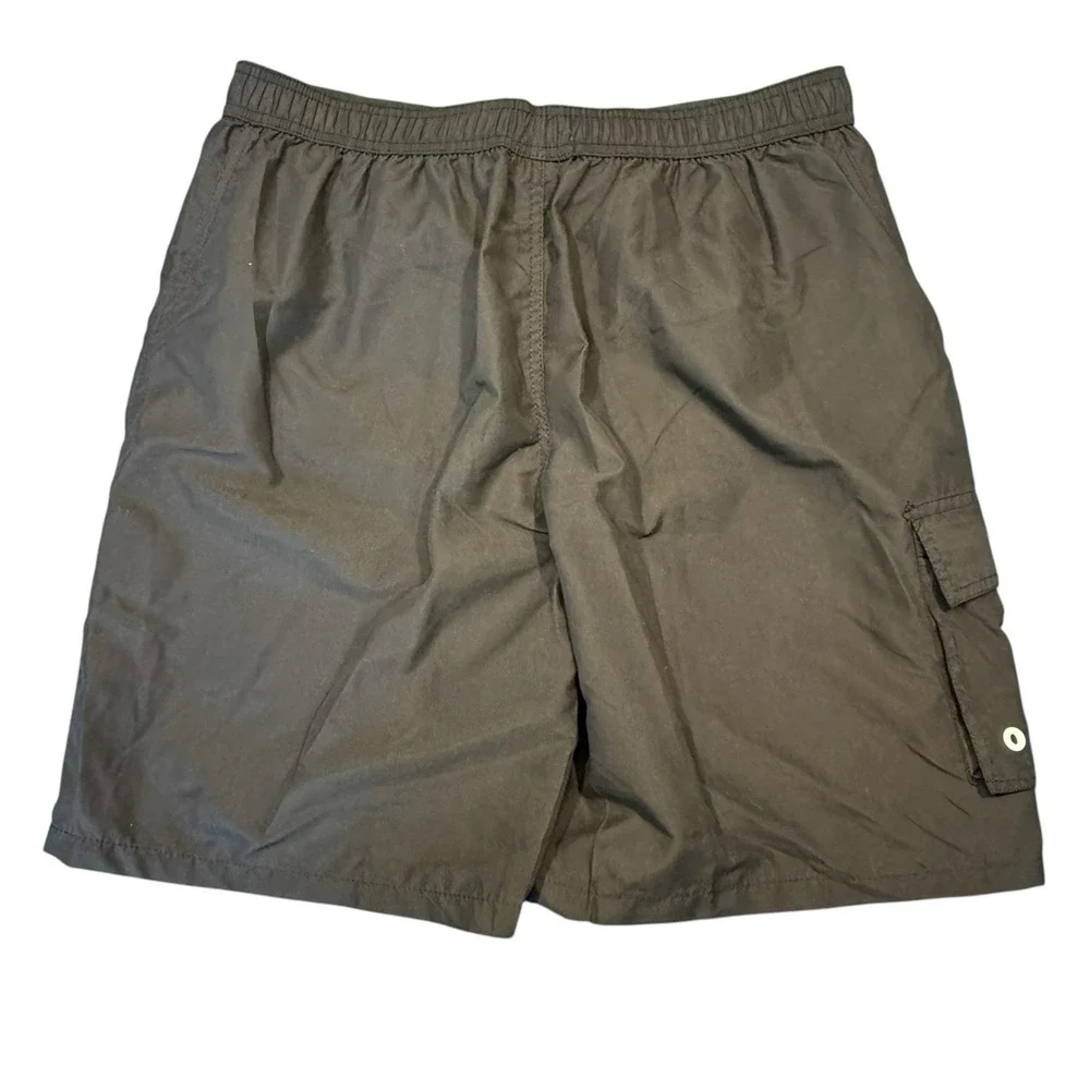 Disney Parks Mickey Mouse Black & White Swim Trunks‎ Mens Size L Elastic Shorts